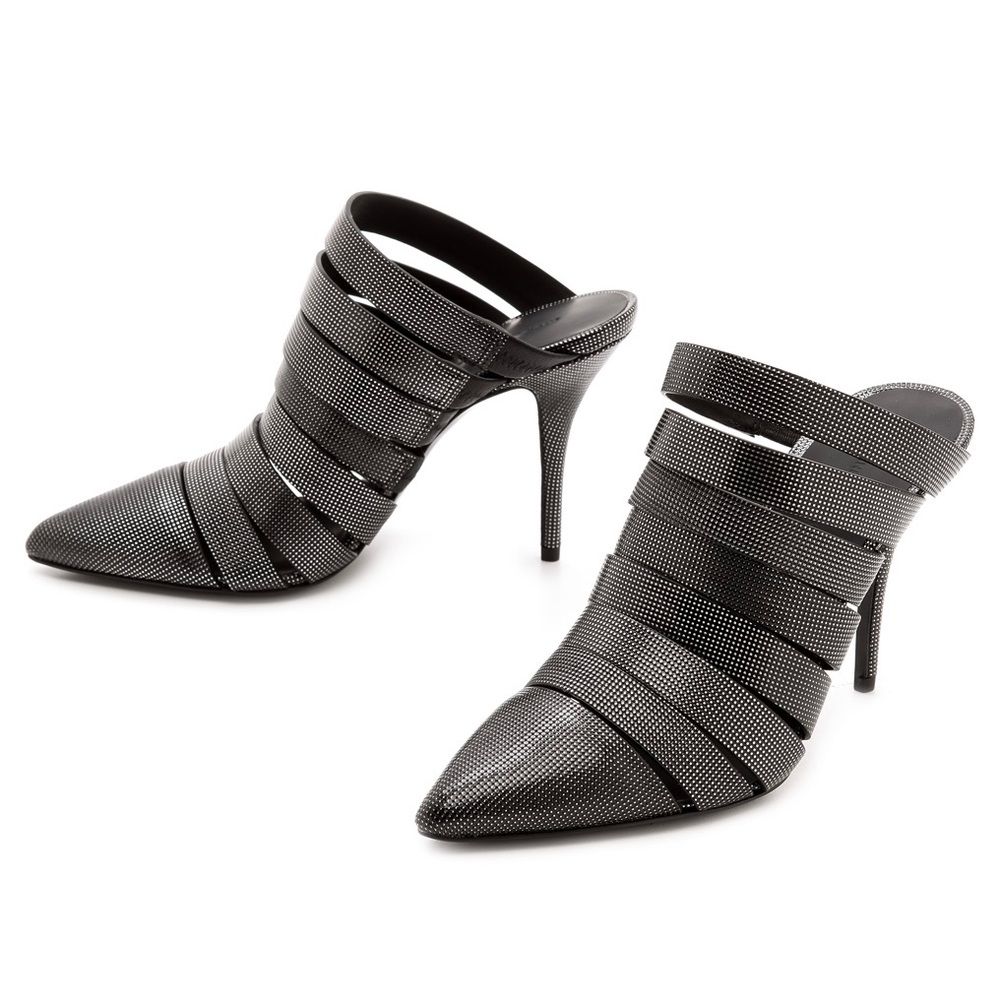 NWOT Alexander Wang Britt Carbon Metallic Mule